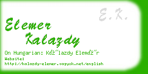 elemer kalazdy business card